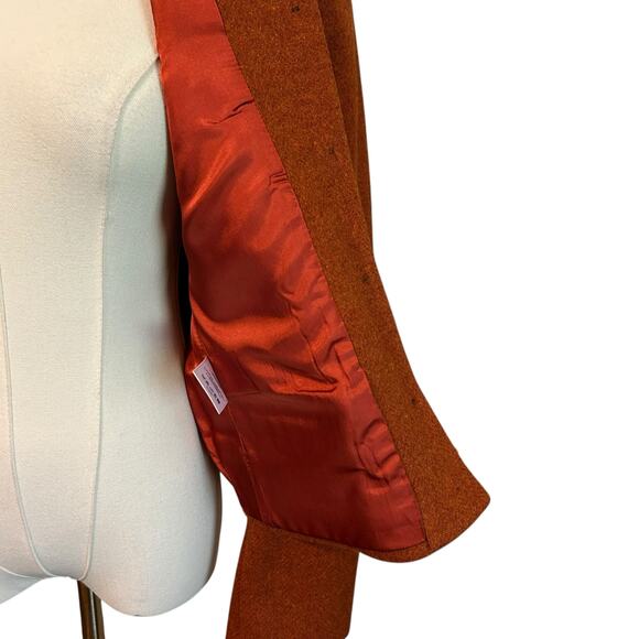 Lands End Wool Jacket Blazer 8 Petite Short Length Minimalist Academia Lining - Picture 6 of 9